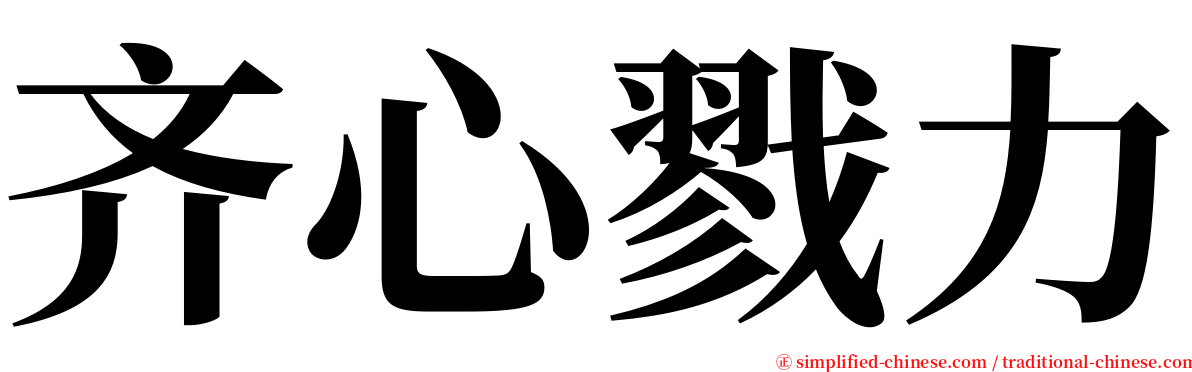 齐心戮力 serif font