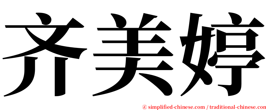 齐美婷 serif font