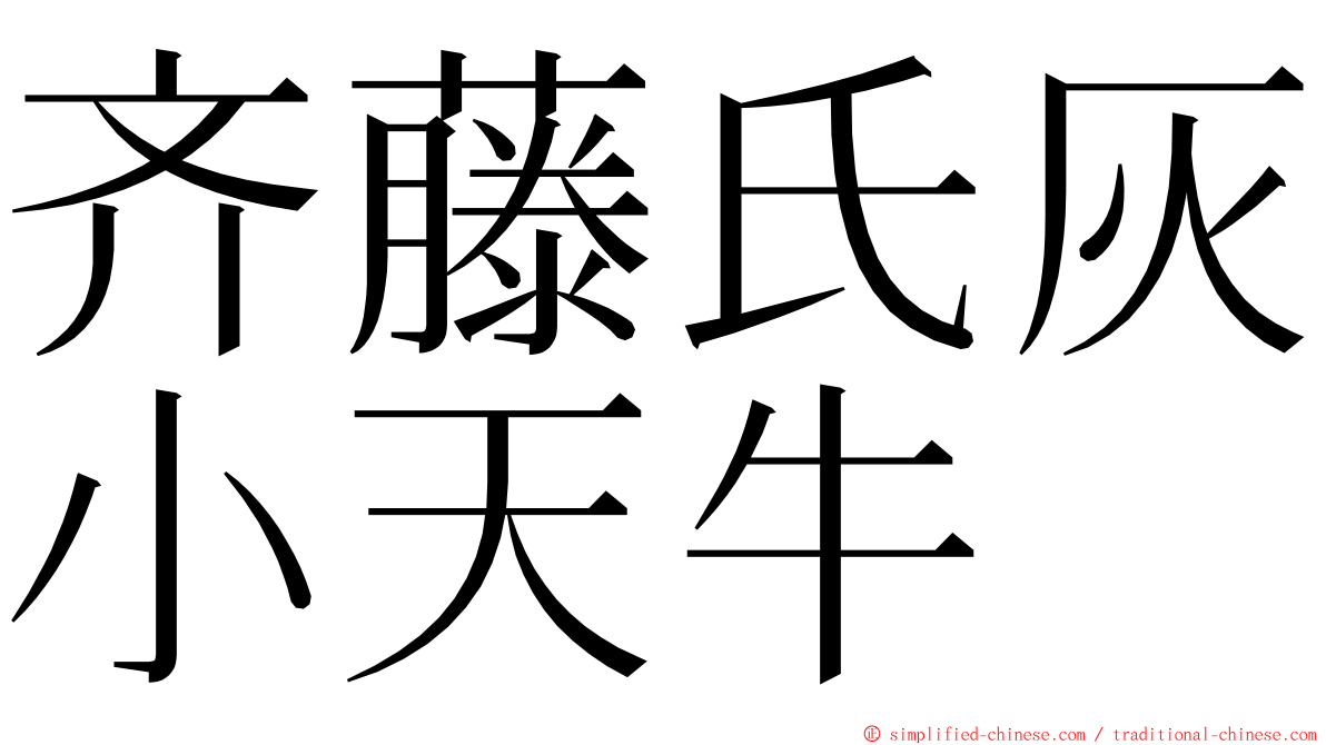 齐藤氏灰小天牛 ming font