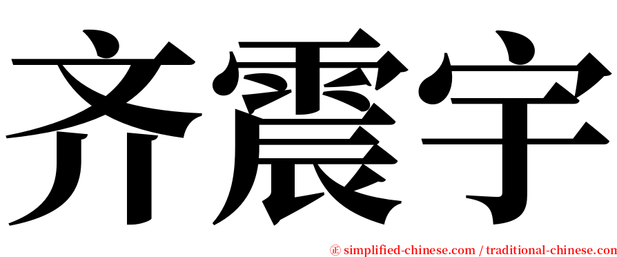 齐震宇 serif font