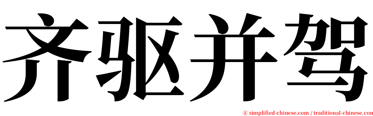 齐驱并驾 serif font