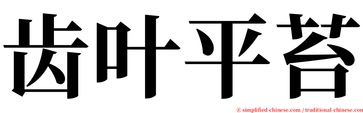 齿叶平苔 serif font