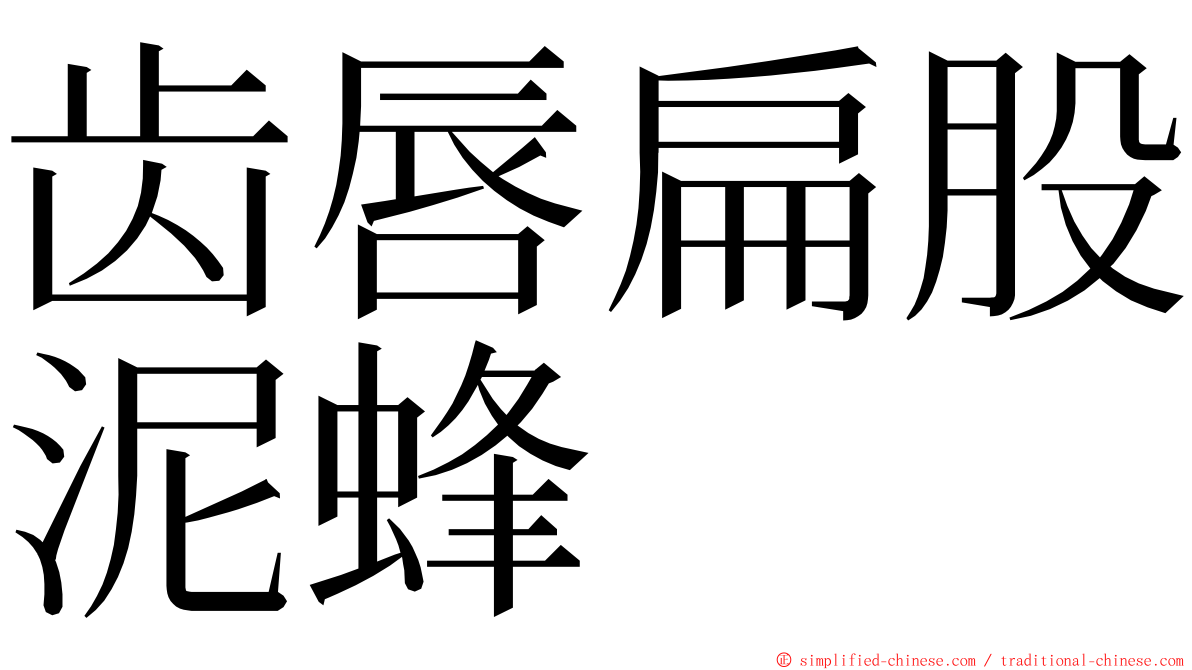 齿唇扁股泥蜂 ming font