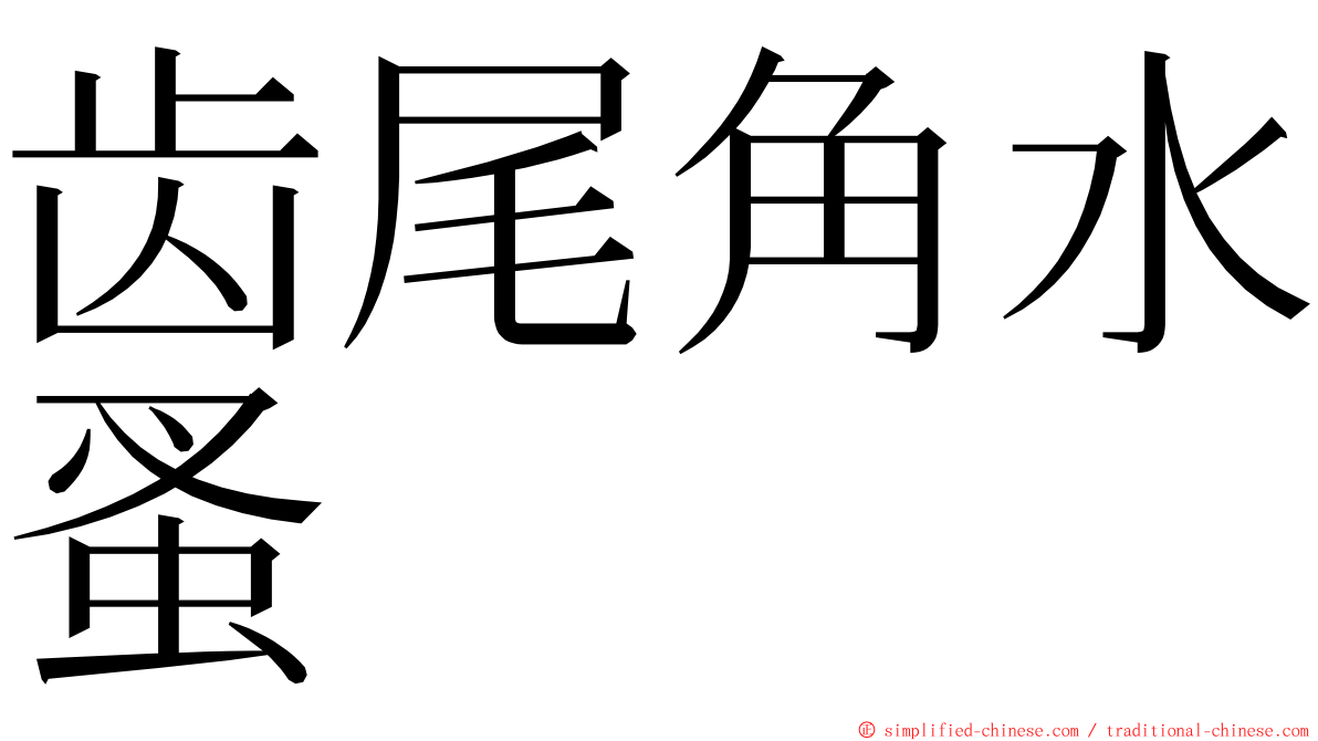 齿尾角水蚤 ming font