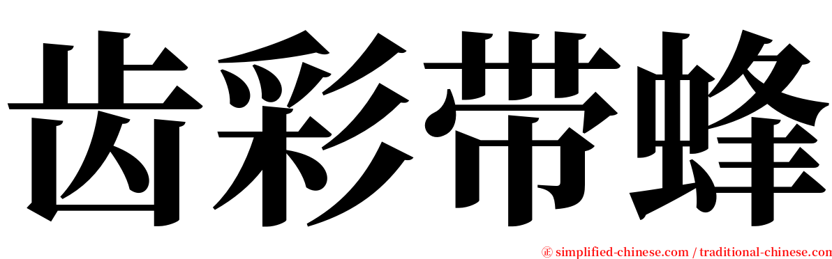 齿彩带蜂 serif font