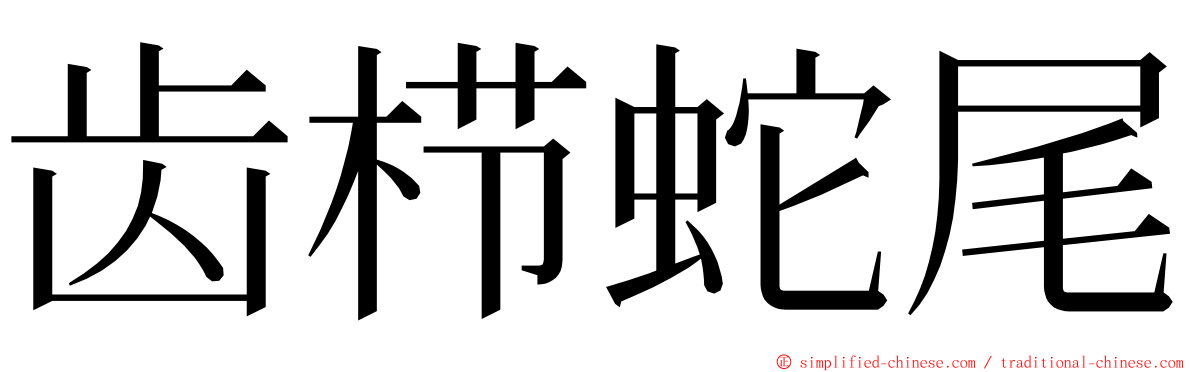 齿栉蛇尾 ming font