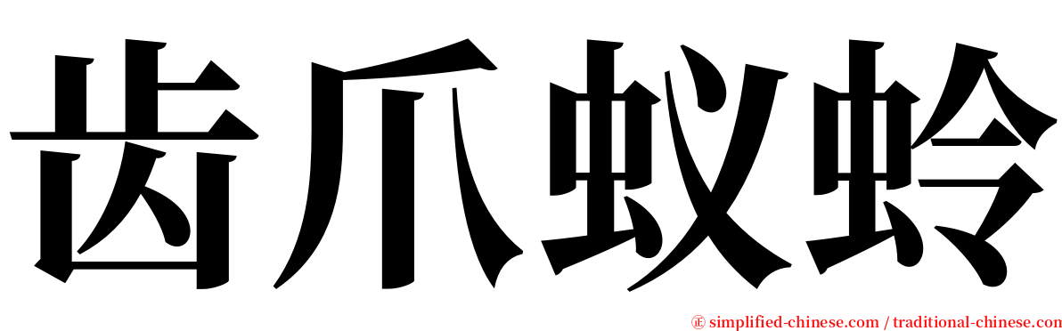 齿爪蚁蛉 serif font