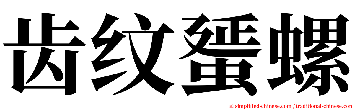 齿纹蜑螺 serif font