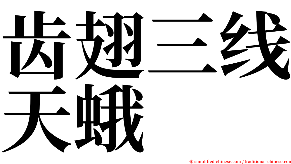 齿翅三线天蛾 serif font