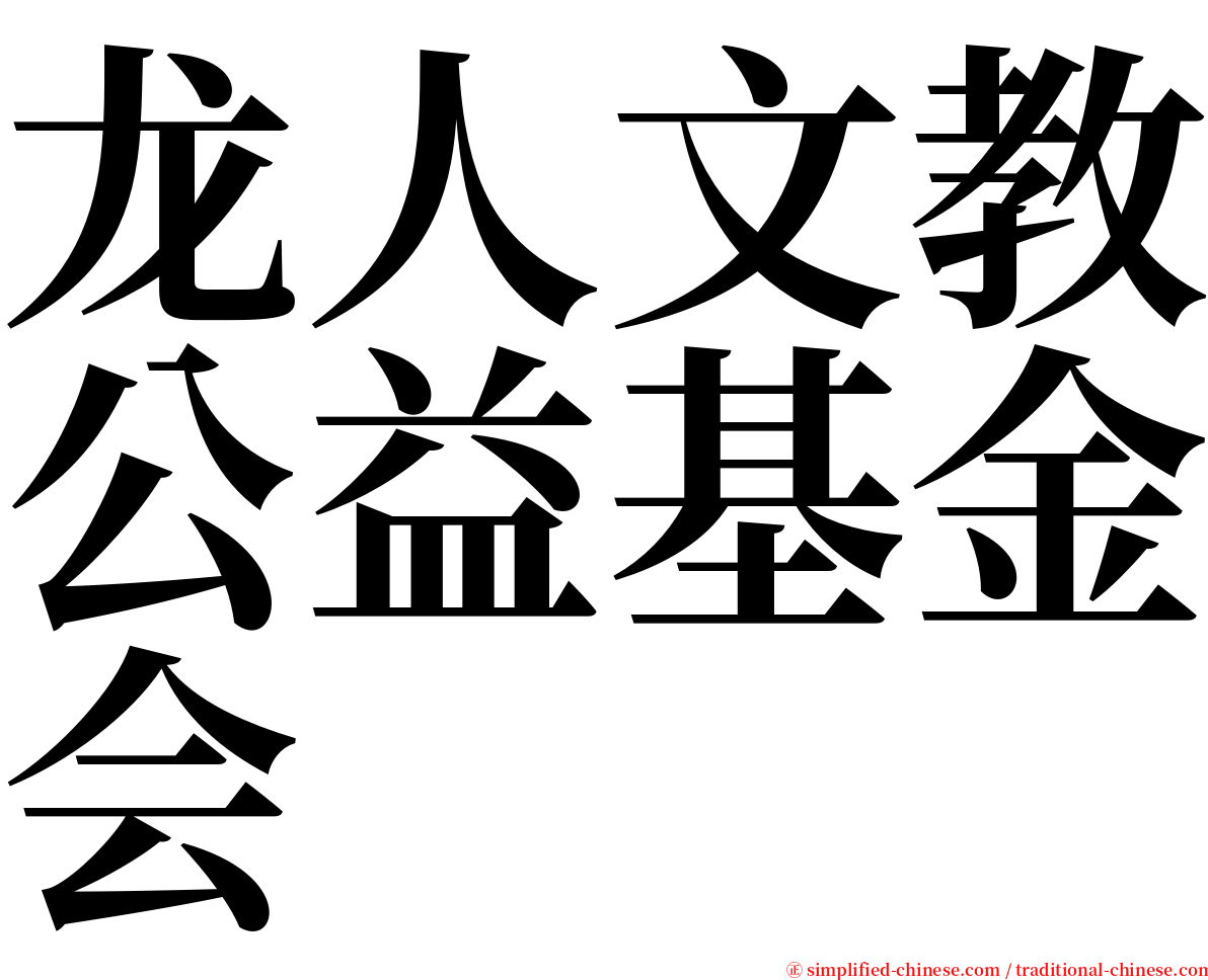 龙人文教公益基金会 serif font