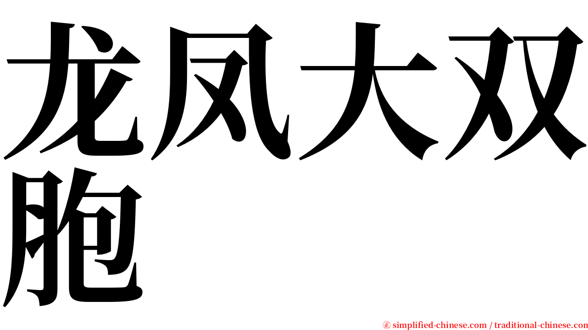 龙凤大双胞 serif font