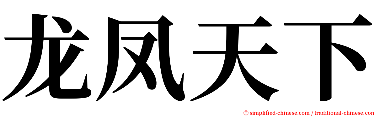 龙凤天下 serif font