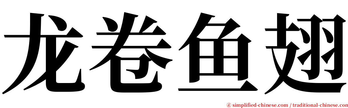 龙卷鱼翅 serif font