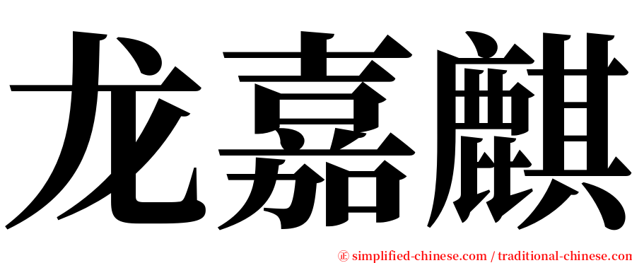 龙嘉麒 serif font