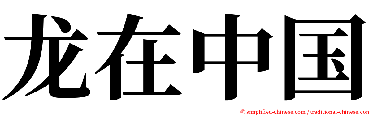 龙在中国 serif font
