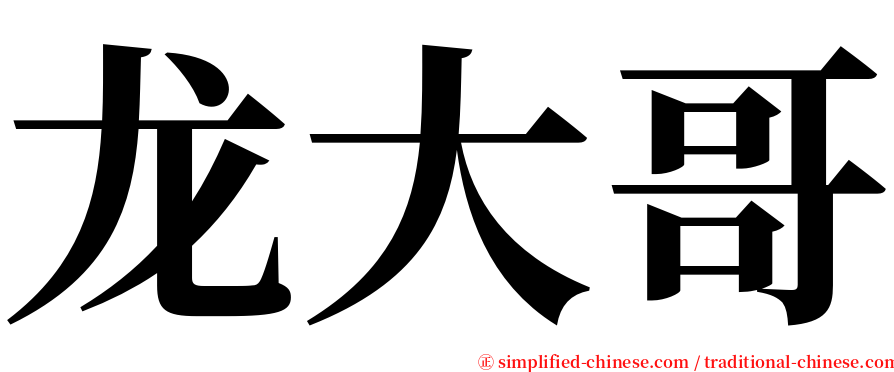 龙大哥 serif font