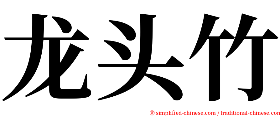 龙头竹 serif font