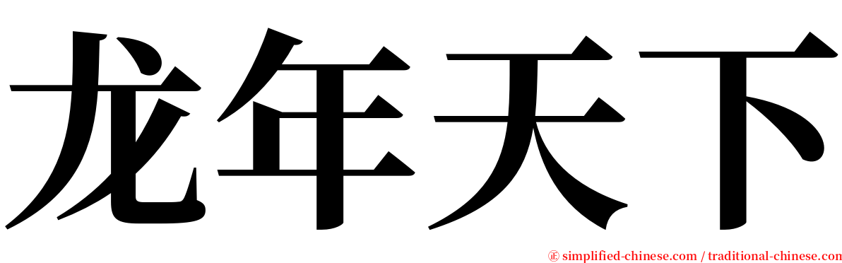 龙年天下 serif font