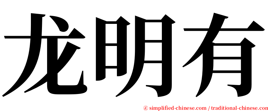 龙明有 serif font