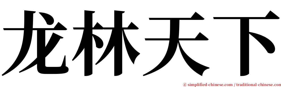 龙林天下 serif font