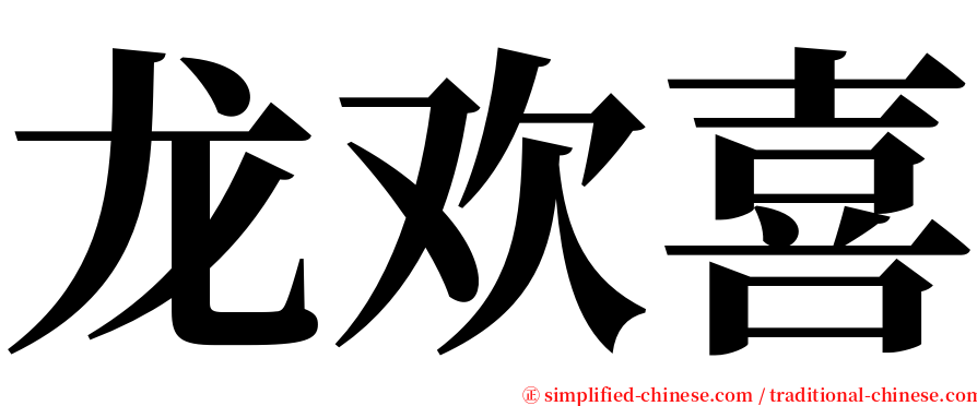 龙欢喜 serif font