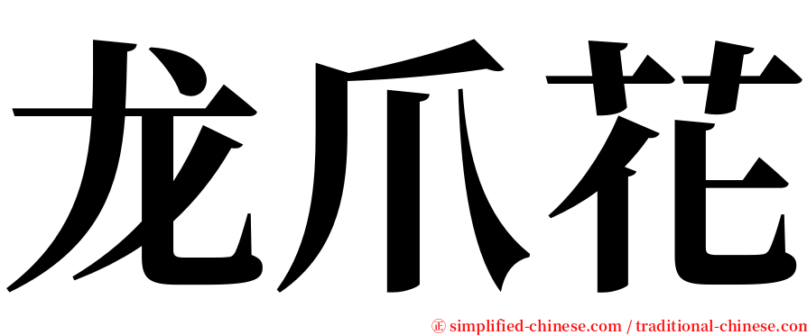 龙爪花 serif font