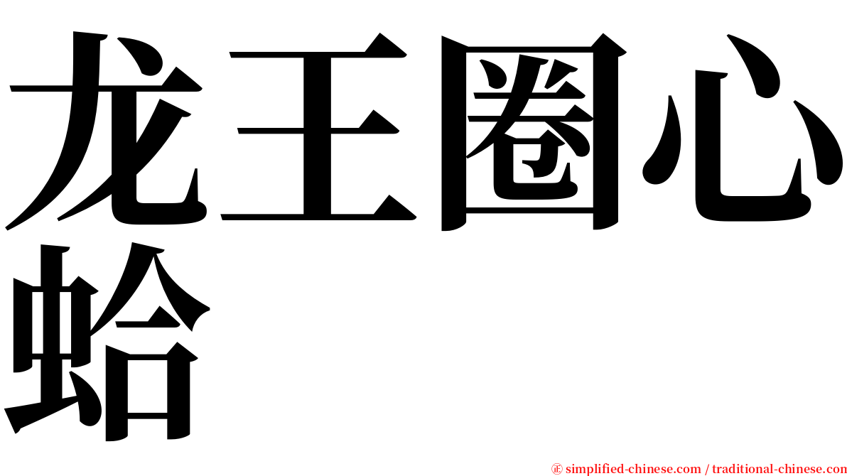 龙王圈心蛤 serif font