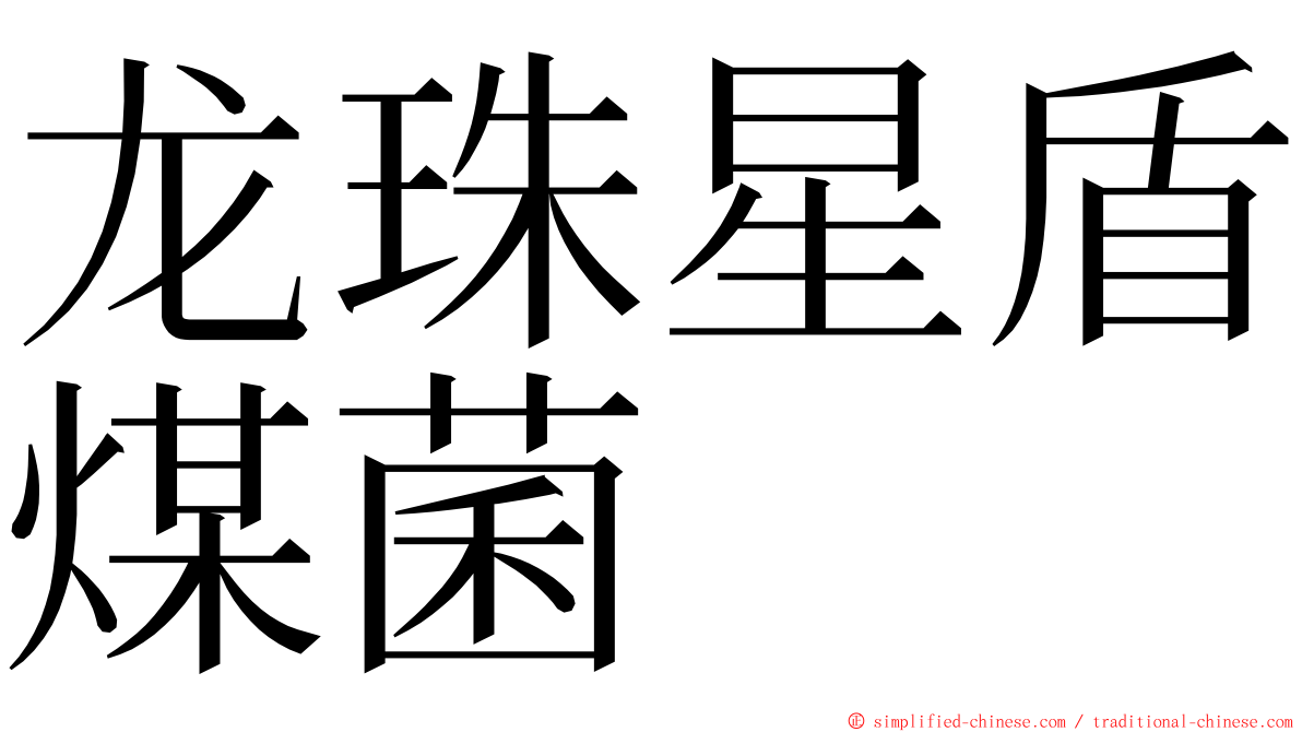 龙珠星盾煤菌 ming font