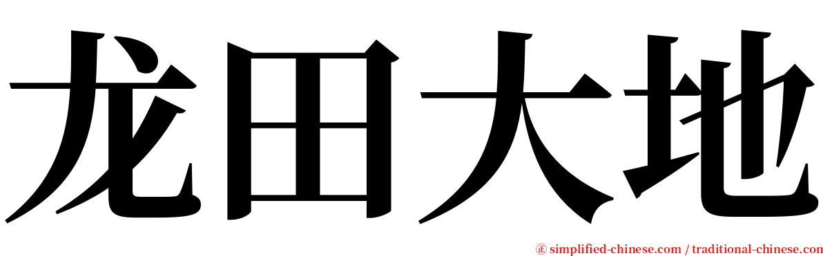 龙田大地 serif font