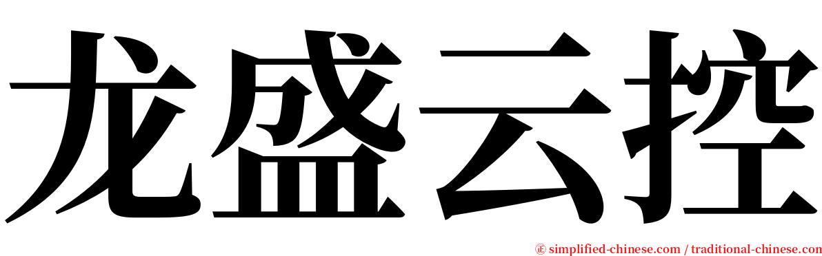 龙盛云控 serif font