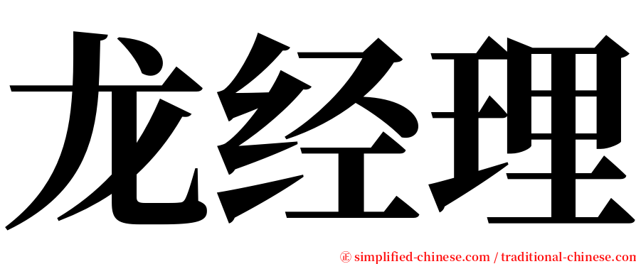 龙经理 serif font