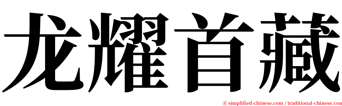 龙耀首藏 serif font