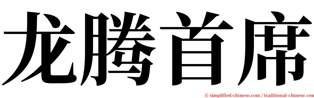 龙腾首席 serif font