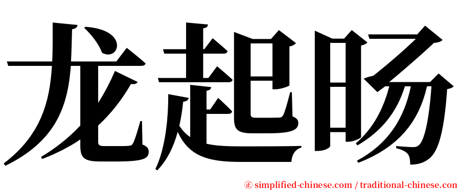 龙起旸 serif font