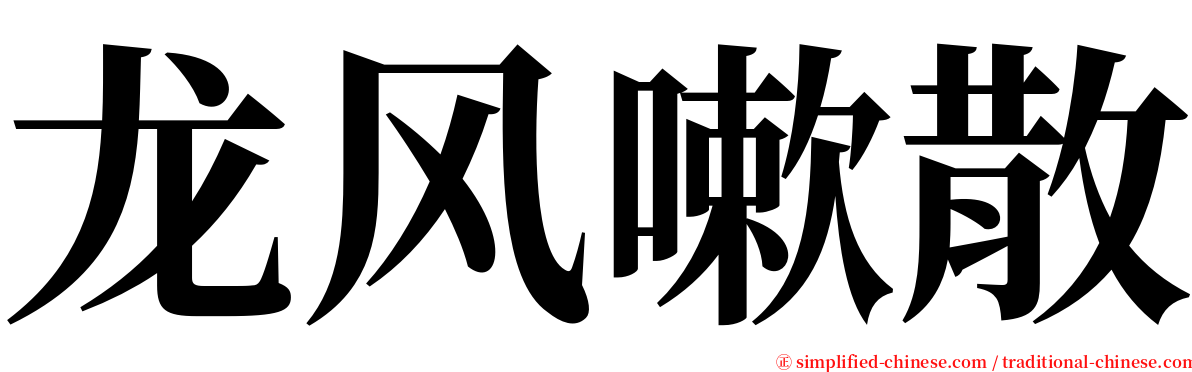 龙风嗽散 serif font