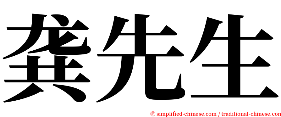 龚先生 serif font