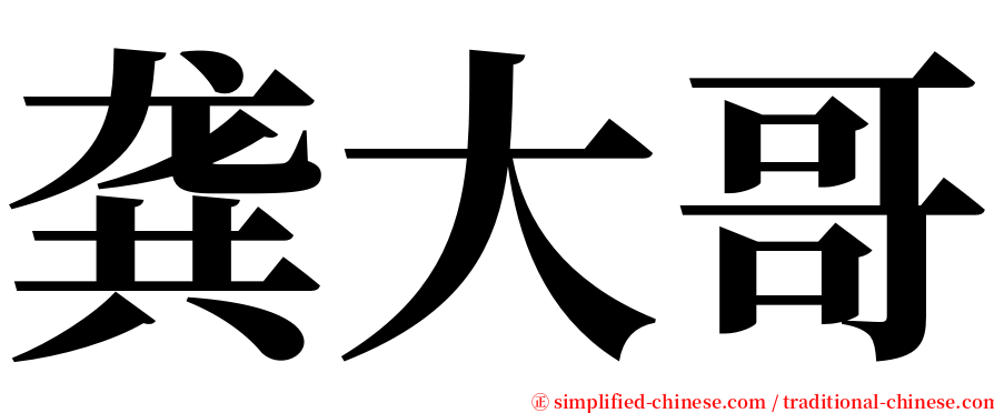 龚大哥 serif font