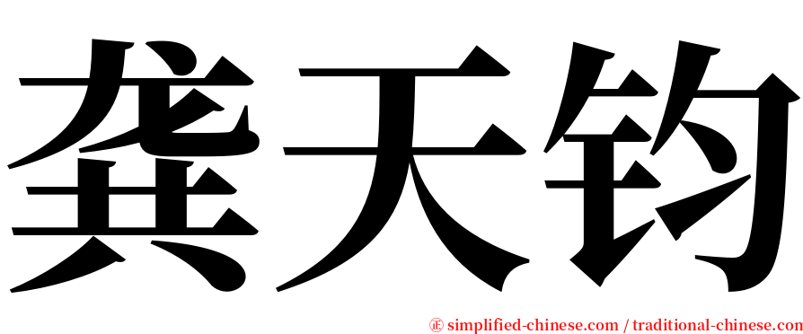 龚天钧 serif font