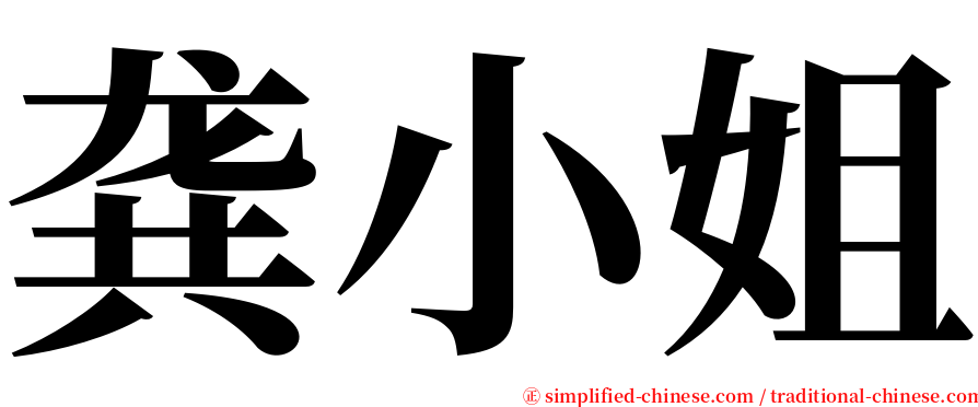 龚小姐 serif font