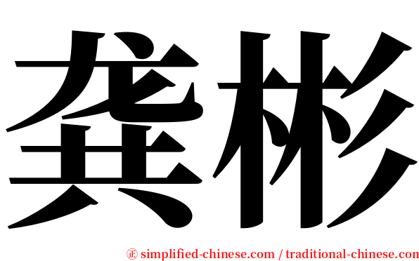 龚彬 serif font