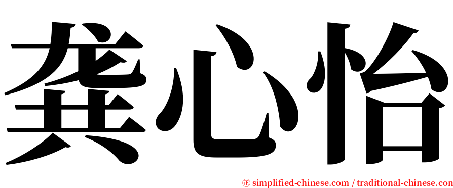 龚心怡 serif font