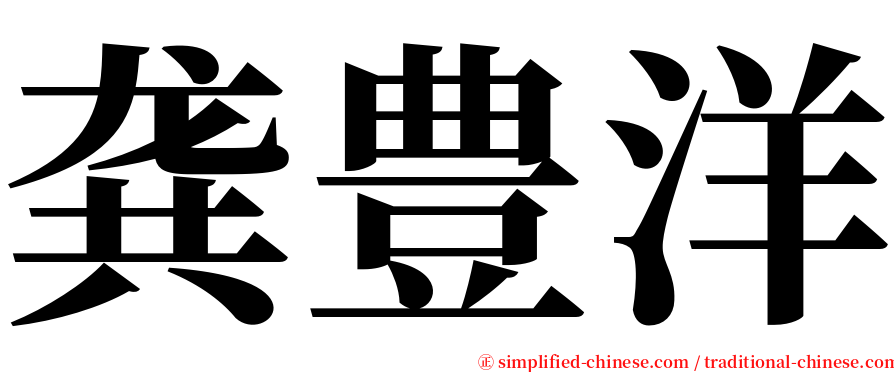 龚豊洋 serif font