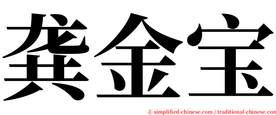 龚金宝 serif font