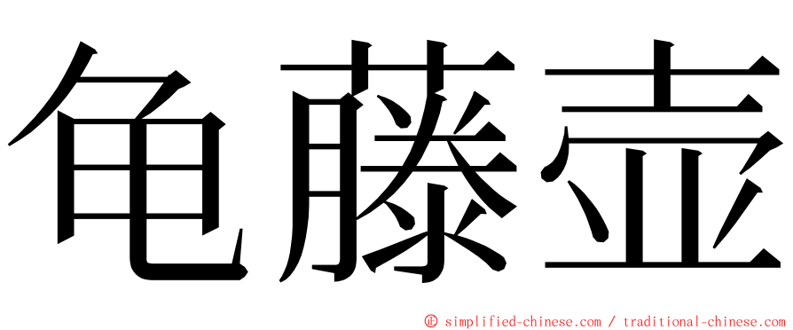 龟藤壶 ming font