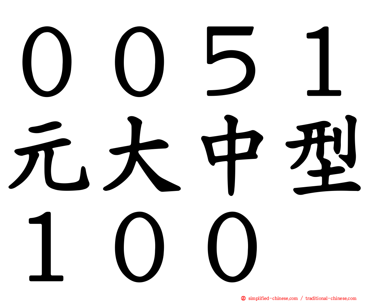 ００５１元大中型１００