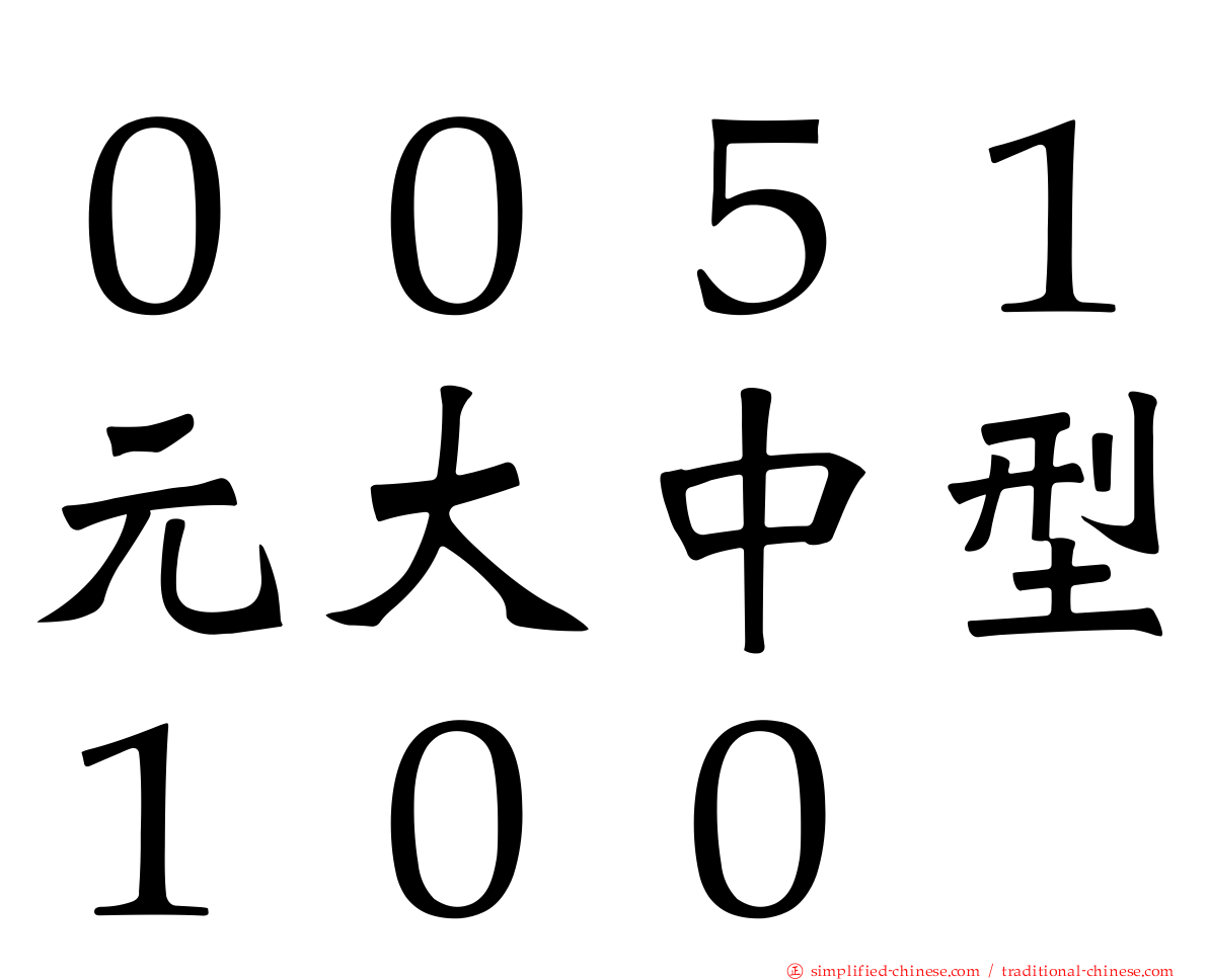 ００５１元大中型１００