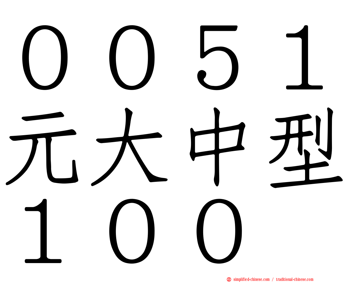 ００５１元大中型１００