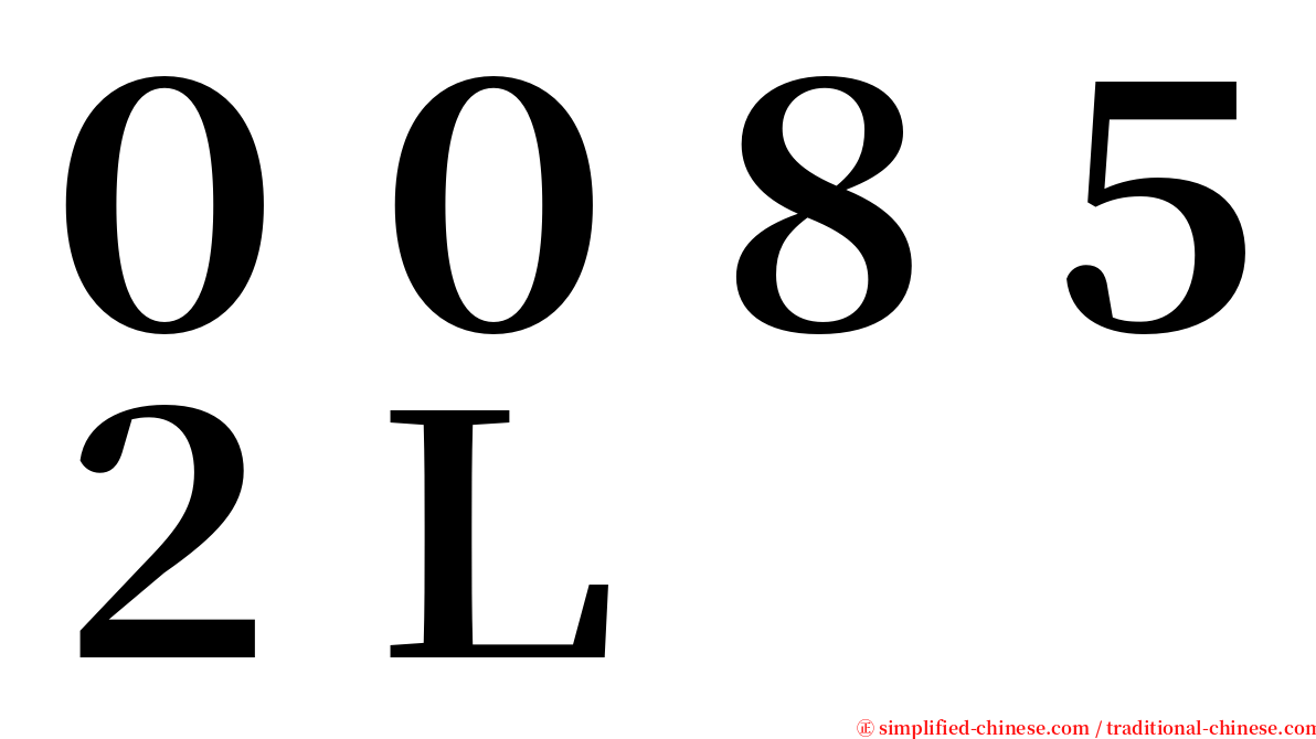 ００８５２Ｌ serif font