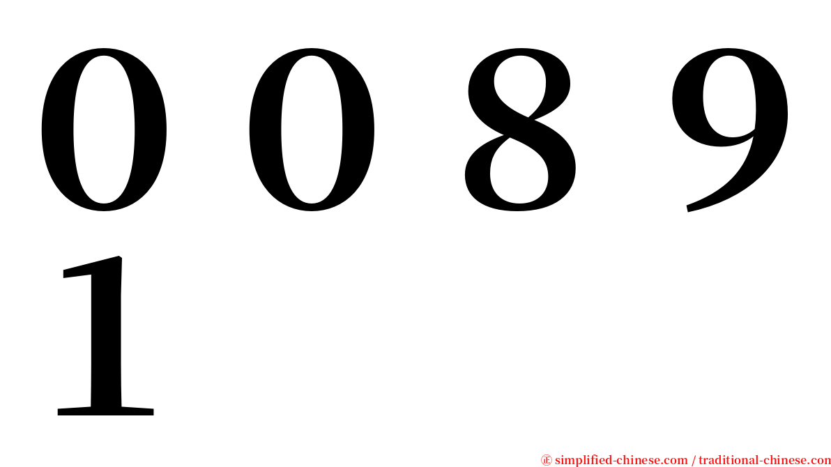 ００８９１ serif font