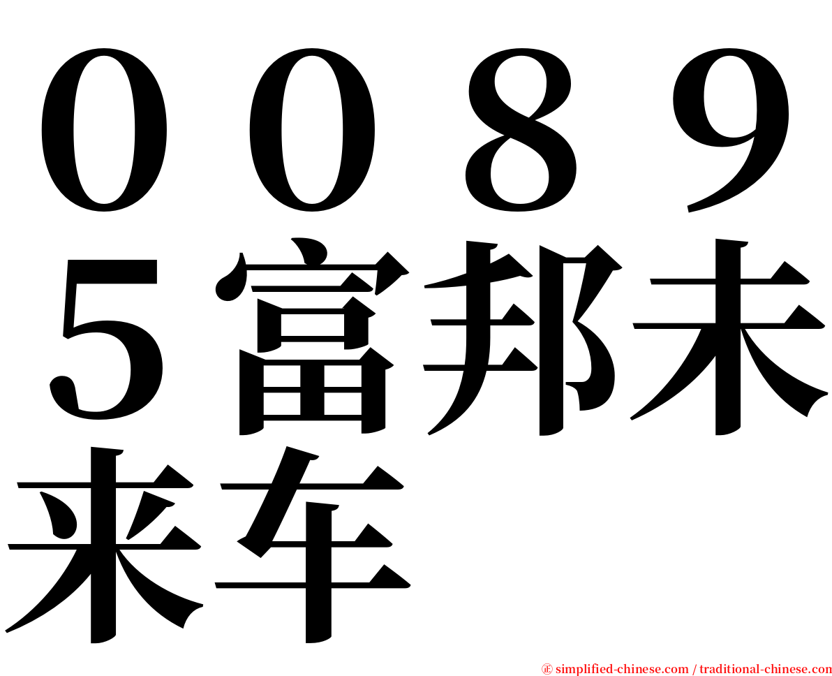 ００８９５富邦未来车 serif font